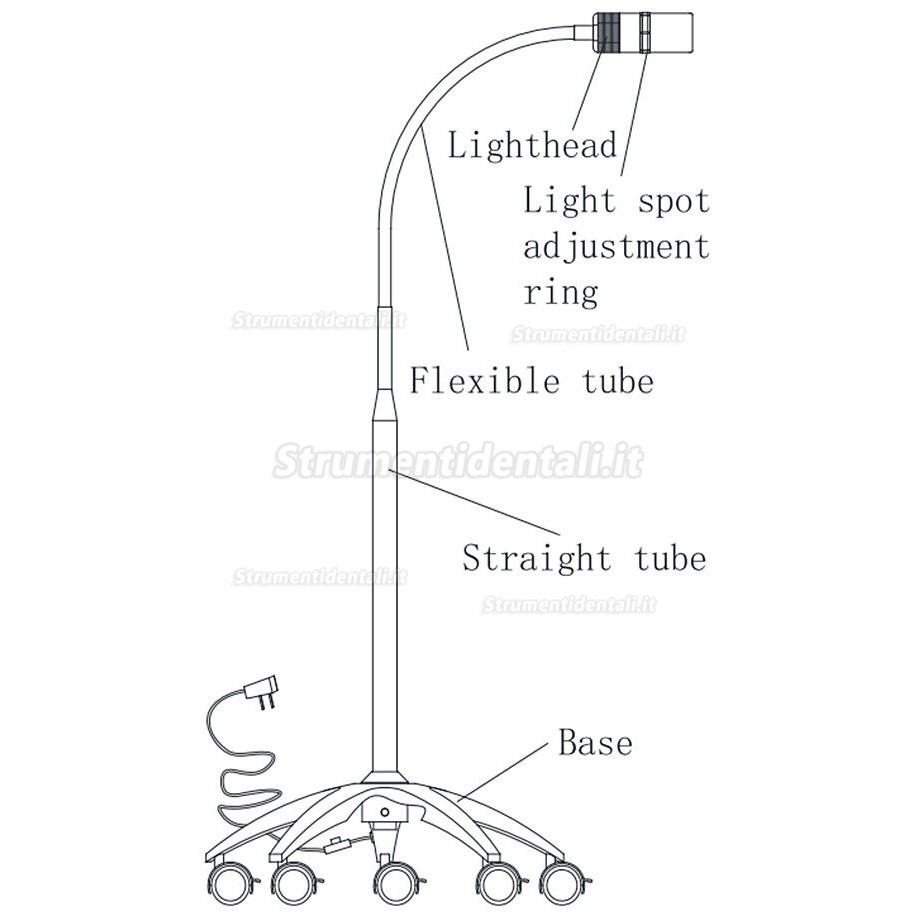 Micare JD1100L Lampada per visita medica 7W LED Lampada per visita medica in piedi