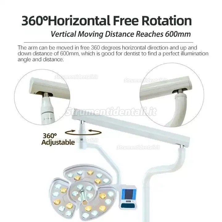 Lampada riunito LED odontoiatrico Saab KY-P138 con braccio per poltrona odontoiatrica