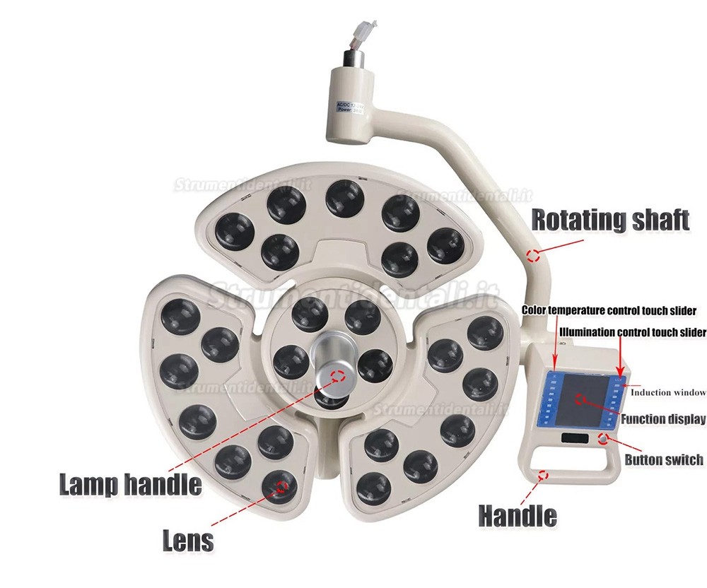 Lampada riunito LED odontoiatrico Saab KY-P138 con braccio per poltrona odontoiatrica