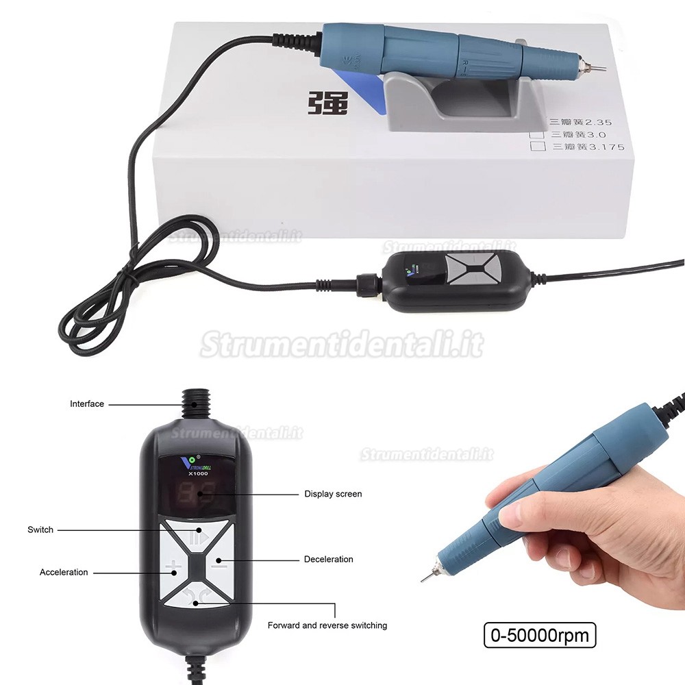 Micromotore portatile dentale StrongDrill M45 50.000 giri/min